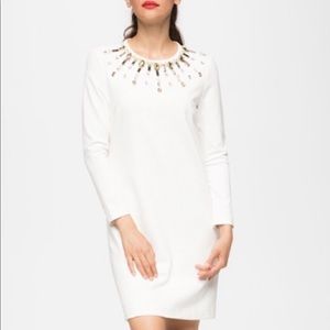 SOLD*** Eliza J 3/4 sleeve cream shift dress